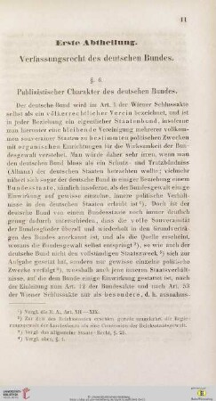 Erste Abtheilung: Verfassungsrecht des deutschen Bundes