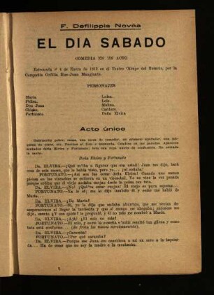 El día sábado : comedia en un acto