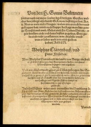 Adolphus Clarenbach/ und Peter Flysteden.