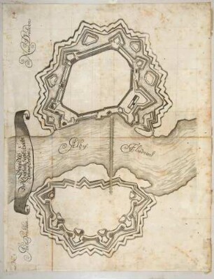 Plan der Befestigungsanlagen von Dresden, Altstadt und Neustadt, aus der Weckschen Chronik