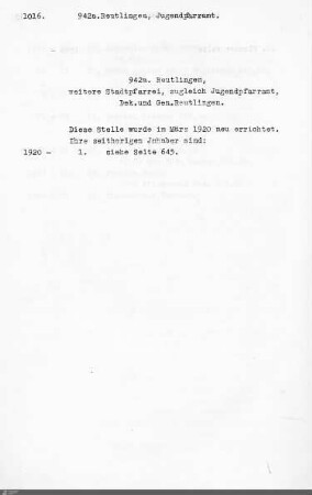 Ergänzung zu Kirchengemeinde Reutlingen