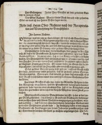 Rede deß Herrn Ober-Richters nach der Recapitulation und Wiederholung der Beweißthümer.