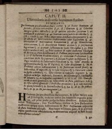 Caput II. Usus coloris in diversis hominum statibus