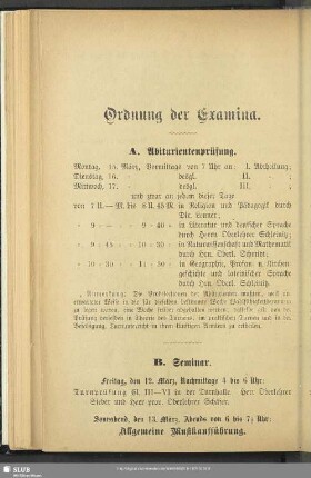 Ordnung der Examina