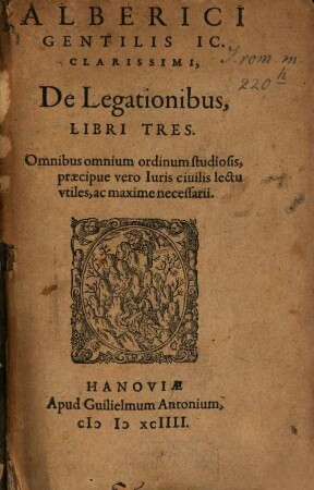 De legationibus : libri III.