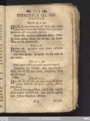 Dominica III. Adventus.
