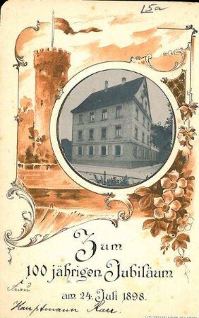 Speisenfolge zur Hunderjährigen Gedächtnisfeier des Herrn Gustav Schaeuffelen [Sülmermühlstraße 14]