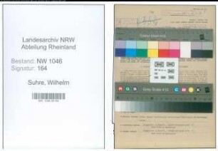 Entnazifizierung Wilhelm Suhre , geb. 02.02.1905 (Kraftfahrzeugmeister)