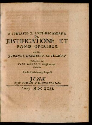 10: De Iustificatione Et Bonis Operibus