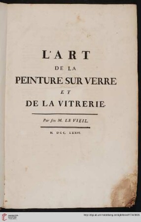 L' art de la peinture sur verre et de la vitrerie