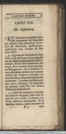 Caput XXII. De Dysenteria