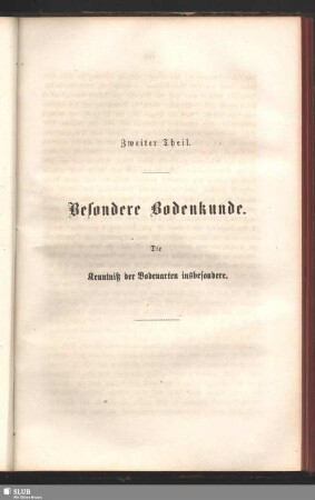 Besondere Bodenkunde : Die Kenntniß der Bodenarten insbesondere