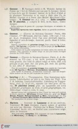 Livres, recueils et suites (Nr. 246-262)