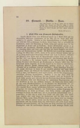 40. Bismarck. - Moltke. - Roon