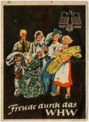 WHW-Abzeichen, Monatstürplakette "Freude durch das WHW", Haussammlung vom November 1937