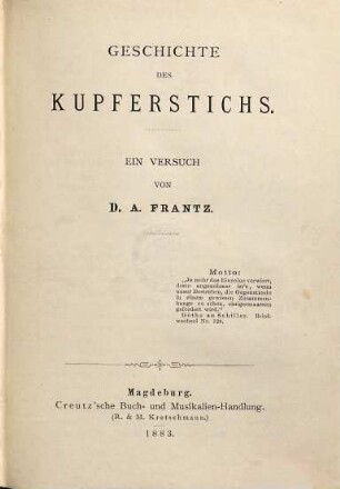 Geschichte des Kupferstichs : ein Versuch