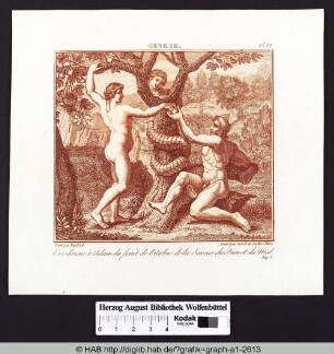 Eve donne à Adam du fruit de L'Arbre de la Science du Bien et du Mal
