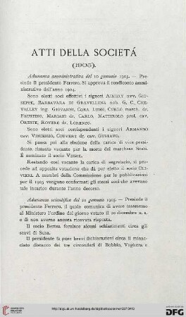 Atti della società: (1905)