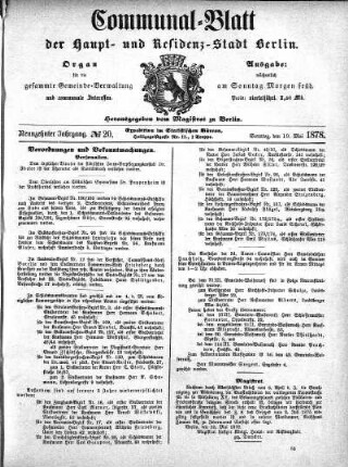 1878,20: No. 20, 19. Mai 1878