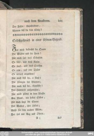 Selbstgespräch in einer schönen Gegend.