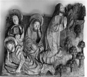 Christus und seine Apostel auf dem Ölberg : Christus und seine Apostel auf dem Ölberg. Holz, geschnitzt (1486/1500). Obervellach, Pfarrkirche Sankt Martin