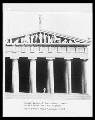 Rekonstruktion der Ostseite des Zeustempels in Olympia