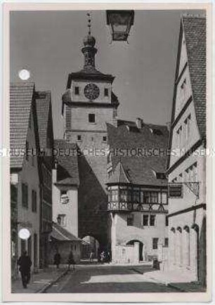 Rothenburg ob der Tauber, Weißer Turm und Erker des Judentanzhauses