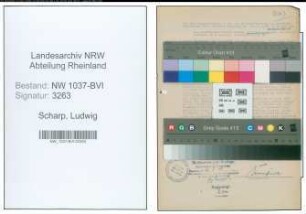 Entnazifizierung Ludwig Scharp , geb. 04.04.1899 (Vertreter)