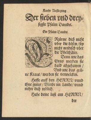 Der sieben und dreysigste Psalm Davids.