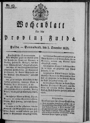 Nr. 49, Ausgabe vom 3. Dezember 1825