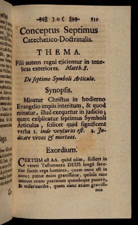 539-554, Conceptus Septimus Catechetico-Doctrinalis. - Quaestiones Catechisticae.