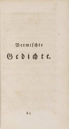 Vermischte Gedichte