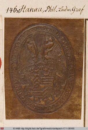 Wappen des Grafen Philipp Ludwig II. von Hanau-Münzenberg