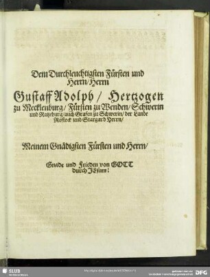 Zueignungs-Schrifft