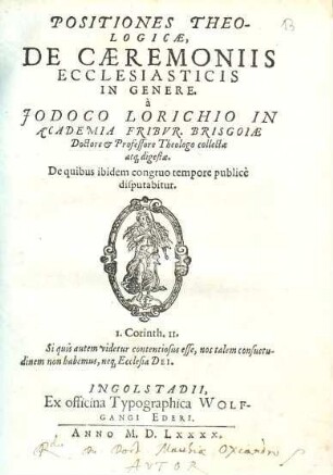 Positiones Theologicae De Caeremoniis Ecclesiasticis In Genere