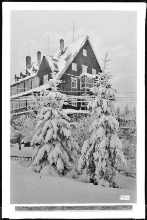 Oberbärenburg im Erzgebirge, Berghotel Friedrichshöhe mit Schnee (760 m)
