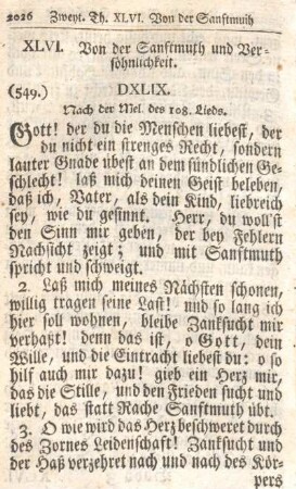 XLVI. Von der Sanftmuth und Versöhnlichkeit.