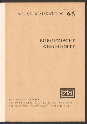 Nr. 65: Europäische Geschichte