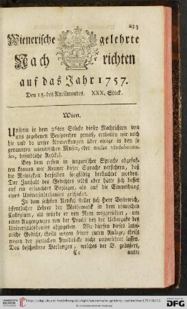 Den 15. des Aprilmondes XXX. Stück