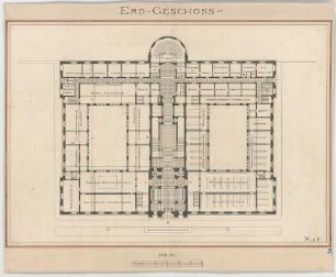 Fischer, Theodor; Darmstadt; Grossherzogl. Museum - Grundriss EG