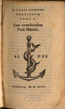 M. Tullii Ciceronis Orationum Pars ..., 1
