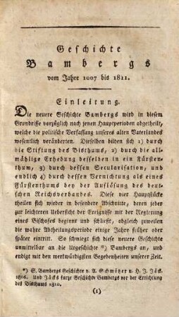 Lehrbuch der Geschichte Bambergs vom Jahre 1007 bis auf unsere Zeiten