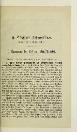 II. Fünfzehn Lebensbilder (Für das 4. Schuljahr)