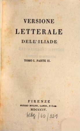 Versione letterale dell'Iliade, 1,2