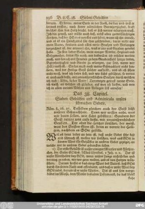 Das 38. Capitel. Sieben Gehülfen und Adminicula unsers schwachen Gebets.