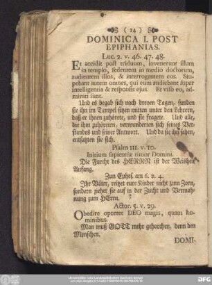 Dominica I. Post Epiphanias.