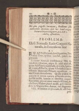 Problema: Utru Formalis Ratio Corporis Naturalis, in Extensione ...