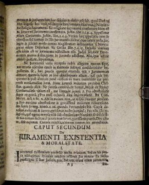 Caput Secundum De Juramenti Existentia & Moralitate.