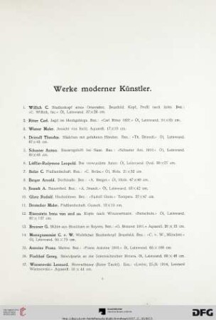 Werke moderner Künstler (Nr. 1-417)