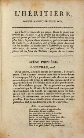 L' héritière : comédie-vaudeville en un acte